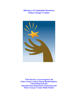 Directory of Community Resources Prince George`s County