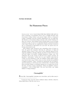 Six Humorous Pieces - the Annual of Urdu Studies