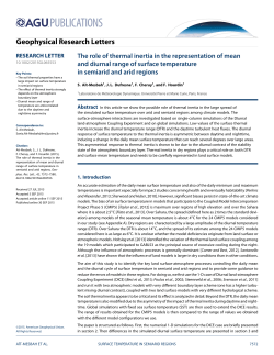 The role of thermal inertia in the representation of mean and diurnal