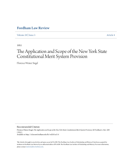 The Application and Scope of the New York State Constitutional
