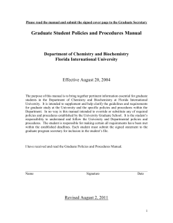 Graduate Student Policies and Procedures Manual