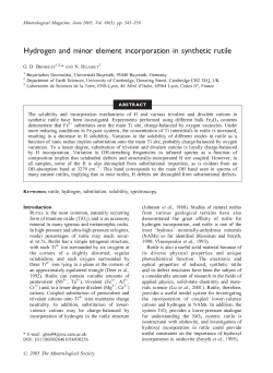 Hydrogen and minor element incorporation in synthetic rutile