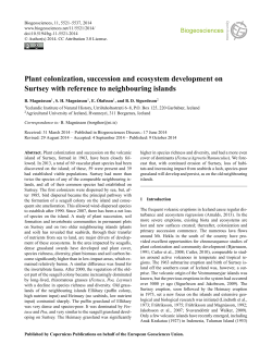 Plant colonization, succession and ecosystem