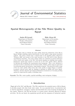 Spatial Heterogeneity of the Nile Water Quality in Egypt
