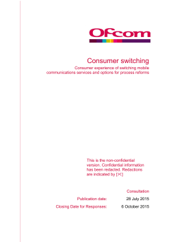 Consumer experience of switching mobile communications