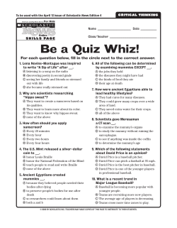 Be a Quiz Whiz!