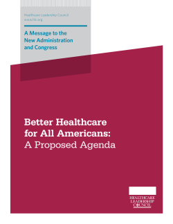 Better Healthcare for All Americans: A Proposed Agenda