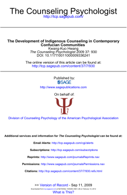 The Development of Indigenous Counseling in Contemporary