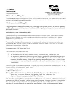 Annotated Bibliography