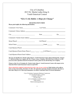 City of Columbus 2015 Dr. Martin Luther King Jr. Youth Oratorical