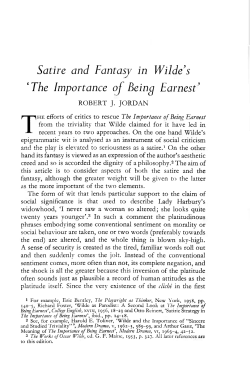Satire and Fantasy in Wilde`s `The Importance of Being Earnest`