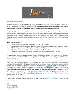 Dear Education Service Center: The Arc of Texas invites you to