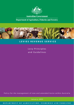 LEVIES REVENUE SERVICE Levy Principles and Guidelines