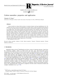 Carbon nanotubes: properties and application