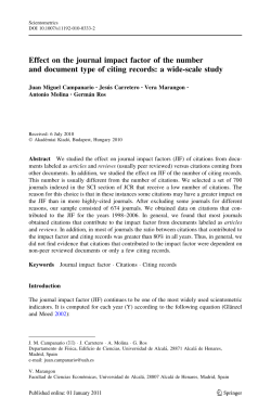 Effect on the journal impact factor of the number