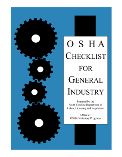 checklist cover - SC OSHA