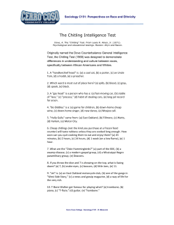 The Chitling Intelligence Test - bakersfield college