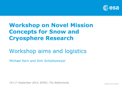 Workshop on Novel Mission Concepts for Snow and Cryosphere