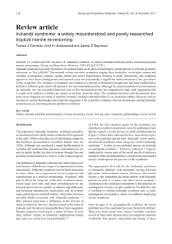 Review article - Diving and Hyperbaric Medicine Journal