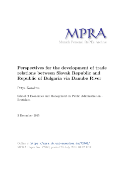 Perspectives for the development of trade relations between Slovak
