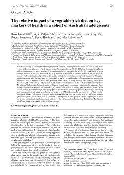 The relative impact of a vegetable-rich diet on key markers of health