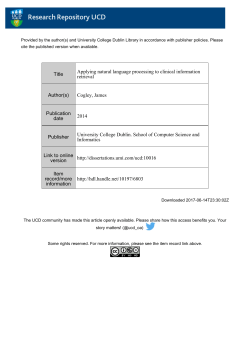 Title Applying natural language processing to clinical information