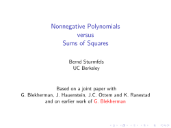 Nonnegative Polynomials and Sums of Squares