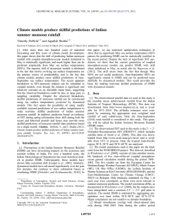 Climate models produce skillful predictions of Indian summer