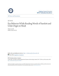 Eye Behavior While Reading Words of Sanskrit and Urdu Origin in