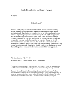 Trade Liberalisation and Import Margins - Cerge-Ei