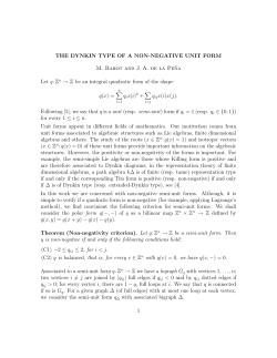 THE DYNKIN TYPE OF A NON-NEGATIVE UNIT FORM M. Barot
