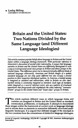Britain and the United States: Two Nations Divided by the Same