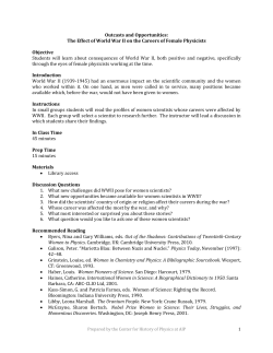 The Effect of World War II on the Careers of Female Physicists