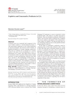 Expletives and Unaccusative Predicates in L2A