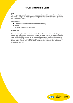 1 Oz. Cannabis Quiz - School