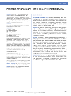 Pediatric Advance Care Planning: A Systematic Review