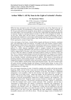 Arthur Miller`s All My Sons in the Light of Aristotle`s