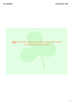 Rewrite decimals as fractions and mixed numbers in simplest form