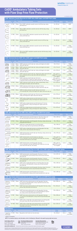 CADD&reg; Ambulatory Tubing Sets with Flow Stop Free Flow Protection