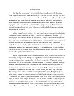 Moving forward Chief Dan George once said, &ldquo;If the legends fall