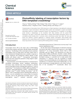 Photoaffinity labeling of transcription factors by DNA