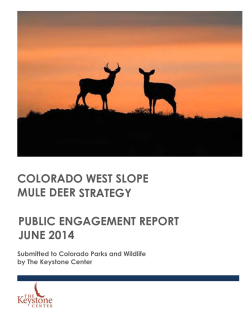 olorado West Slope Mule Deer Strategy Public Engagement Report