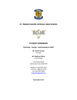 st. francis xavier catholic high school student handbook