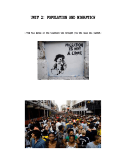 UNIT 2: POPULATION AND MIGRATION
