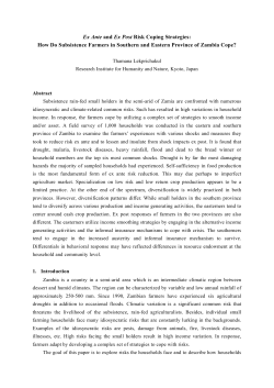 Ex Ante and Ex Post Risk Coping Strategies: How Do Subsistence