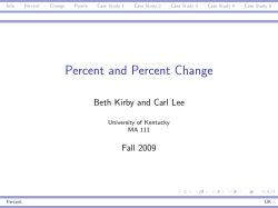 Percent and Percent Change