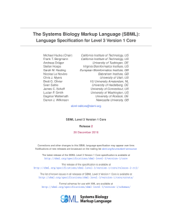 Language Specification for Level 3 Version 1 Core