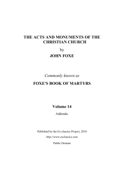 THE ACTS AND MONUMENTS OF THE CHRISTIAN - Ex