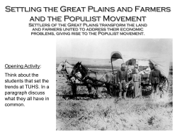 Settling the Great Plains and Farmers and the Populist Movement