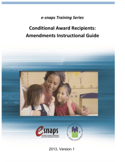 Conditional Award Recipients: Amendments